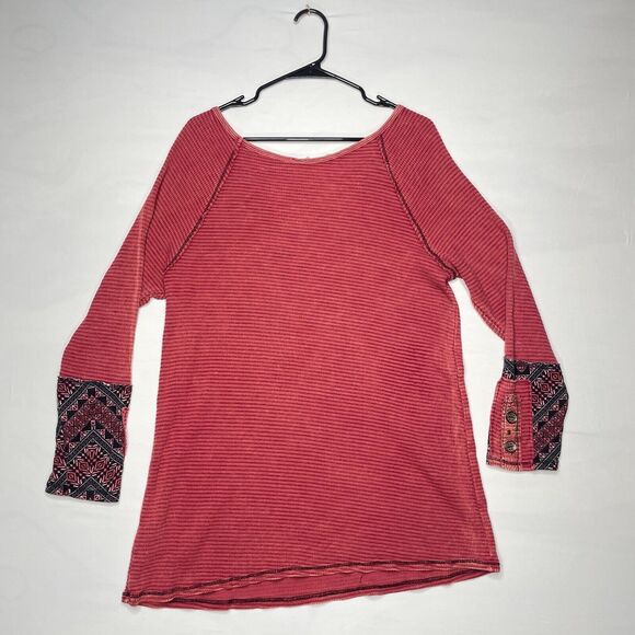 Soft Surroundings Tunic Lagenlook Waffle Knit Wearable Art Statement Sleeve Sz M - Picture 15 of 16